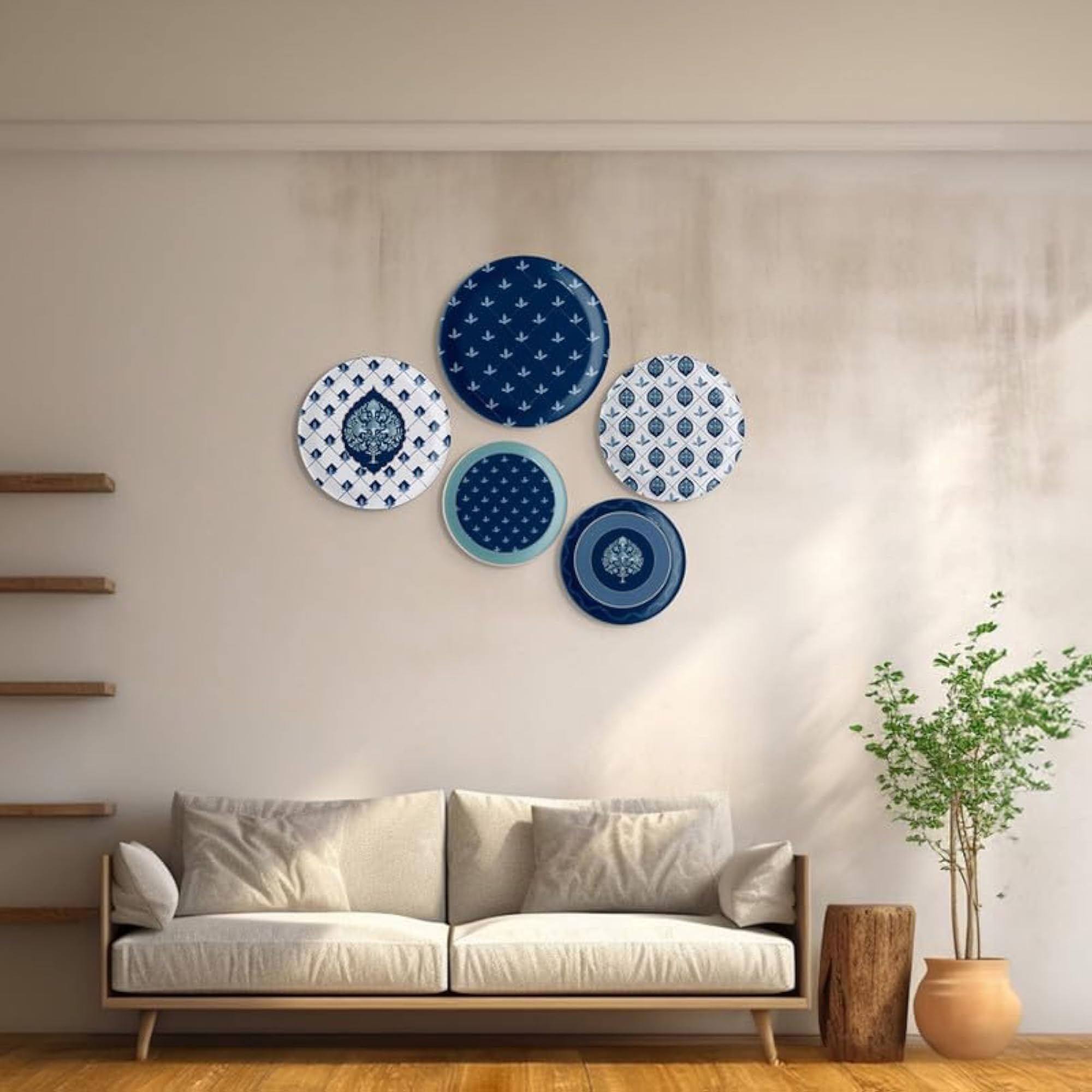Symmetry Flower Inspired Decorative Porcelain Wall Plate