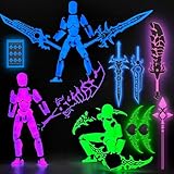 Glowing Titan 13 Action Figure Set Already Assembled, T13 3D Printed Action Figures with Weapons Accessories T 13 Lucky Robo Dummy Nova 13 Action Figures, Figura de acción t13 (3-Colors-A)