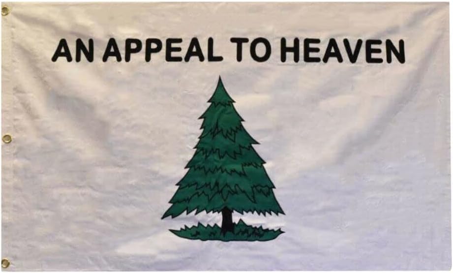 Miniatura 2 de Bandera bordada de 3 x 5 pulgadas con texto en inglés "An Appeal To Heaven" (versión) 100% algodón, 3 x 5 pies