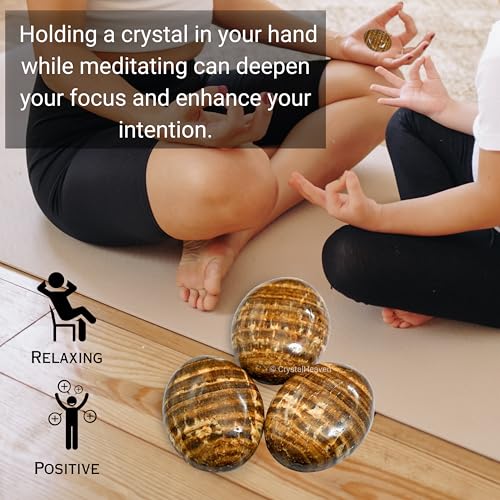 Image of Crystal Heaven Aragonite Palm Pebbles Stones For Anxiety Stress Relief Massage-Aaa Grade Original Healing Gemstone Agate Palm Stone For Yoga Meditation Spiritual Reiki Feng Shui