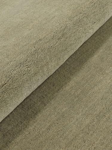 RugVista Handloom, Dywan, Ø 200 cm, Okrągły, Wysoki, Pokój dzienny, Jadalnia, Sypialnia, Czyścić wyłącznie chemicznie, Certyfikat Care & Fair, Jasny Zielony/Szary