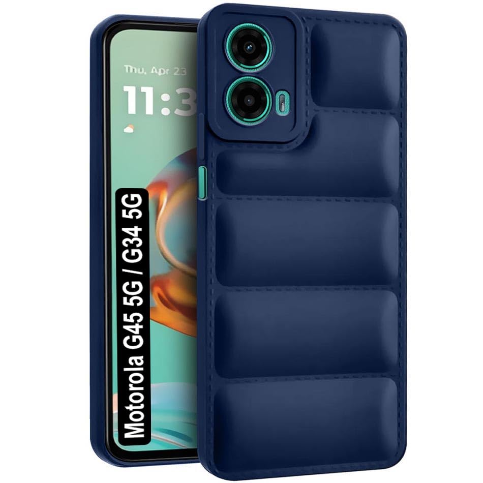 Fashionury Back Cover for Motorola Moto G34 / G45 5G | Matte Soft Case | Liquid Silicon Puff Case for Motorola Moto G34 / G45 5G with Camera Protection | (Blue) (B0CTH5TD1M) Amazon Price History, Amazon Price Tracker