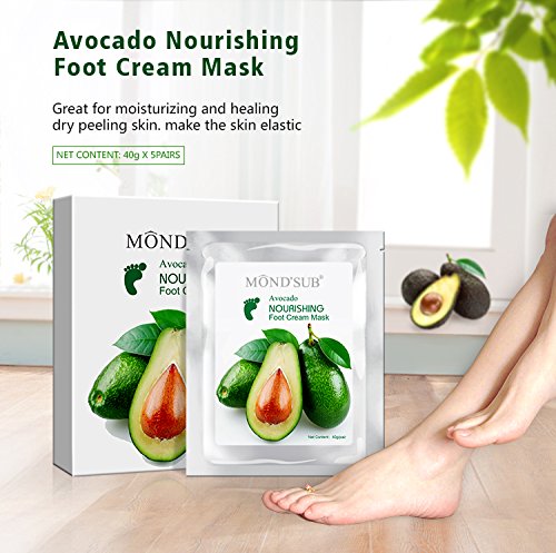 foot mask,feet peel Mask,foot massager,Dead Skin Remover,Exfoliating Callus Remover,One Hour Exfoliant Treatment,Avocado Nourishing Foot Cream (2 pairs)