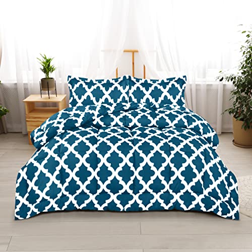 Image of Utopia Bedding Printed Comforter Set (King /Cal King, Teal) with 2 Pillow Shams - Luxurious Brushed Microfiber - Down Alternative Comforter - Soft and Comfortable - Machine Washable