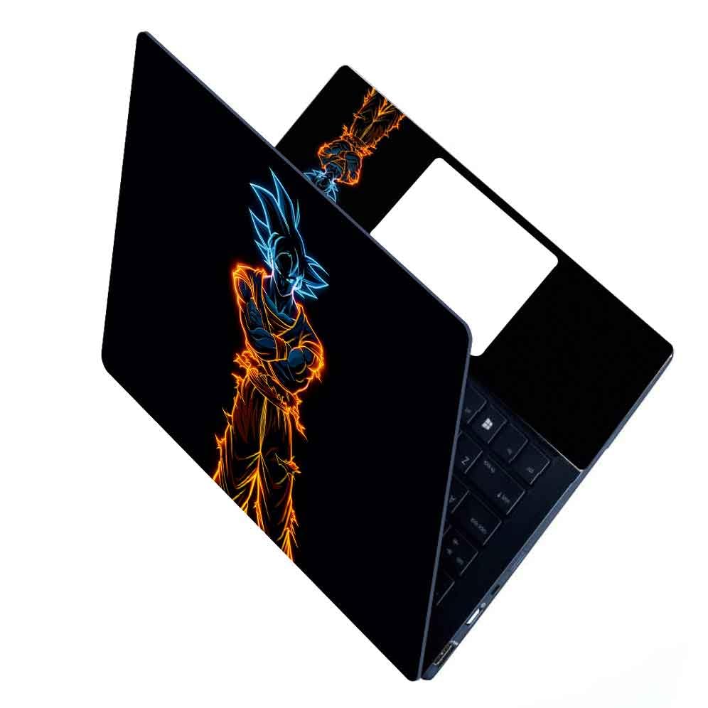 Image of Full Laptop Skin Stickers HD Quality Sticker for Laptops Upto 15.6 inch (Dustproof|Waterproof|Scratchproof|Reusable) - BE Goku Outline FL