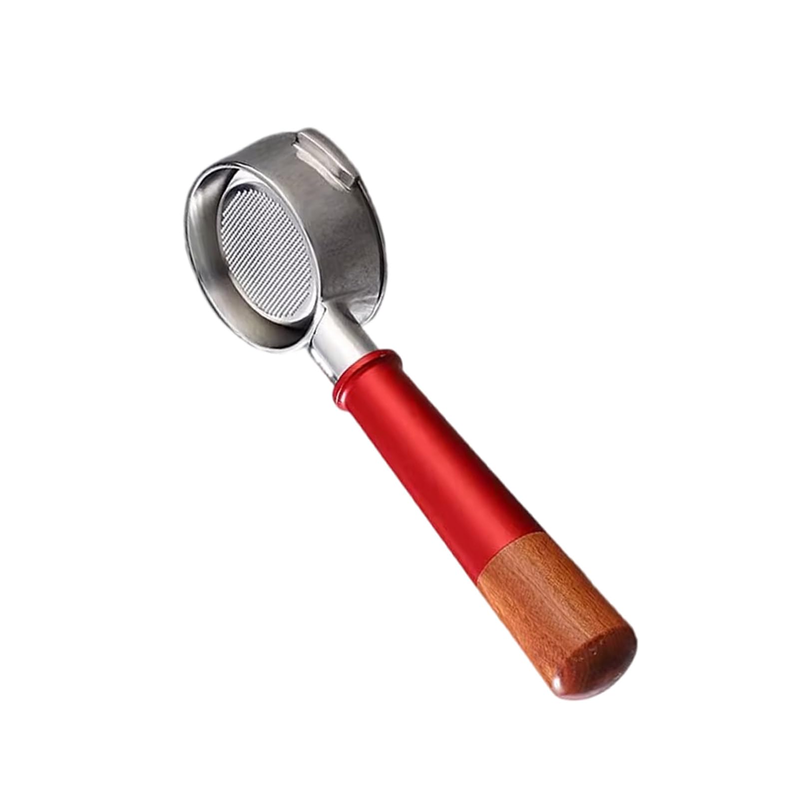 carotoe Machine Bottomless Filter with Wood Handle Stainless Steel Espresso Maker Portafilter for Home or Commercial Use Coffee Handle