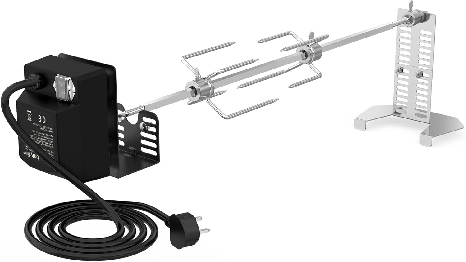BRK-6101 Universal Gas Grill Rotisserie Kit,Compatible with Most Gas Grills, BBQ Cooking Accessories for Grills - 4W Electric Motor for UK