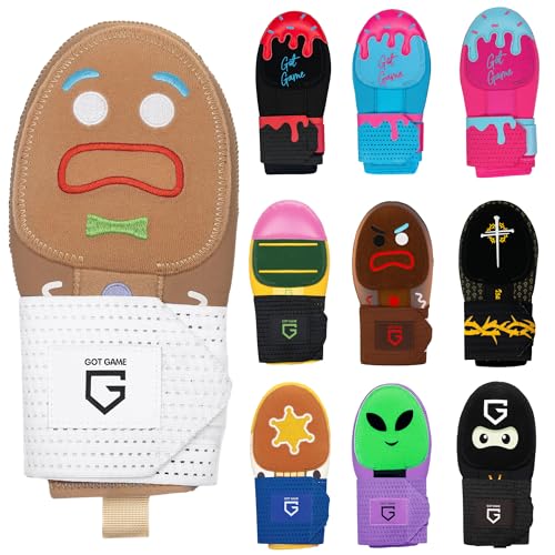 Got Game Baseball Sliding Mitt - Youth and Adult Sizes - Drippy Drip Accessory Gingerbread Man, Ice Cream, Alien, Ninja, Pencil, Cowboy (Gingerbread Man, Youth)