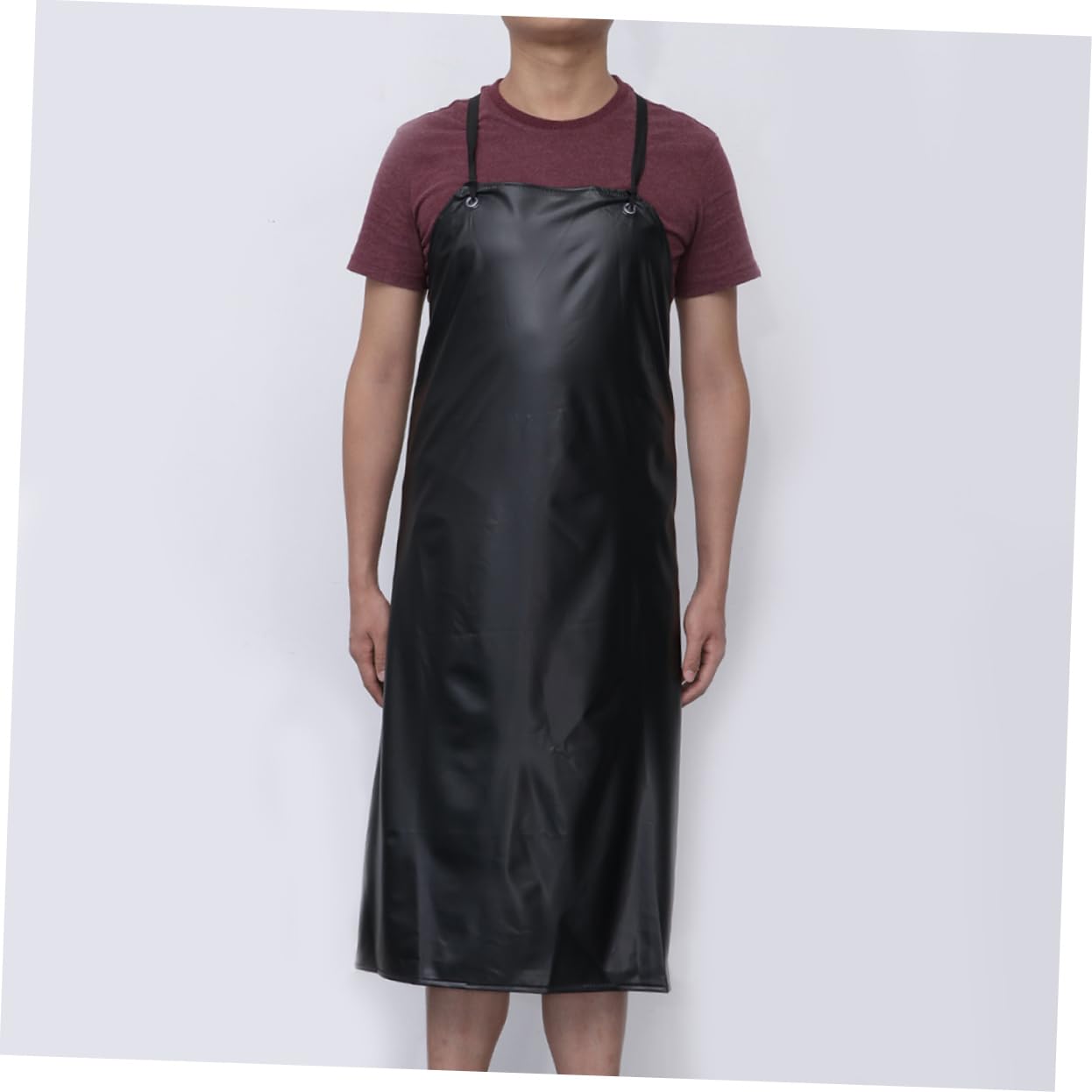 BESTYASH 3 piezas Delantal de PVC para Cocina Resistente Grasas Ácidos y Álcalis Delantal Multifuncional Sin Mangas para Uso Hogar y Color Negro