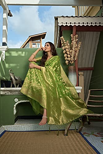 Image of Vardha Women's Art Silk,Silk Saree with Banarasi Weave and Unstitched Matching Blouse Piece | Sari for Women