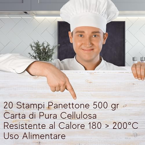 FAH FAMILY AT HOME Panettone Mold 500g, 20pcs, Professional Natural Pure Cellulose Paper Forms for Baking Paska Kulich - Image 2