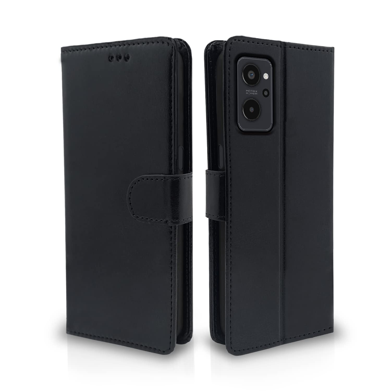 Pikkme Realme 9i Flip Case Leather Finish | Inside TPU with Card Pockets | Wallet Stand and Shock Proof | Magnetic Closing | Complete Protection Flip Cover for Realme 9i (Black) (B0B3VG9FH1) Amazon Price History, Amazon Price Tracker
