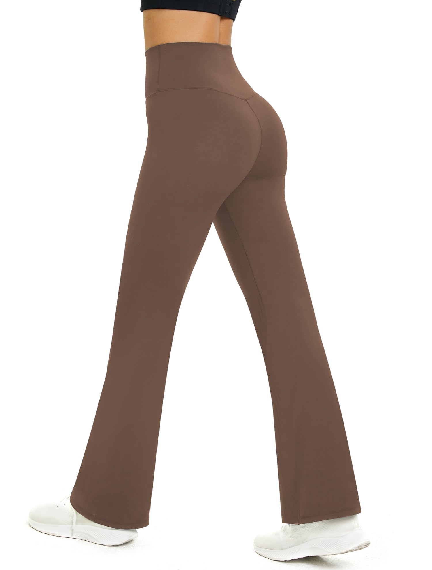 Glacspyg Yogahose Damen Flared Sporthose Hohe Taille Schlaghose mit Bauchkontrolle Trainings Fitness Jogginghose