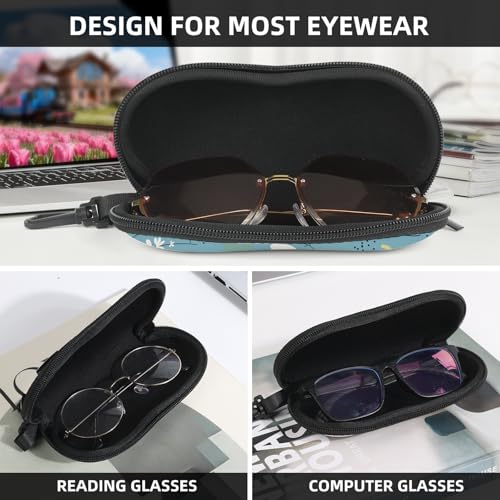 Image of Sunglasses Soft Case, Cute Ultra Light Portable Neoprene Zipper Eyeglass Glasses Case with Belt Clip for Men Women
