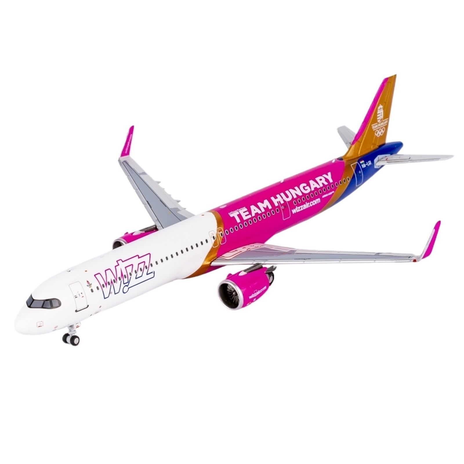 Repliki modeli samolotów 11CM 1/400 wielkoskalowy model samolotu do Wizz Air A321neo HA-LGI statyczny wykończony samolot kolekcjonerski miniaturowy model samolotu