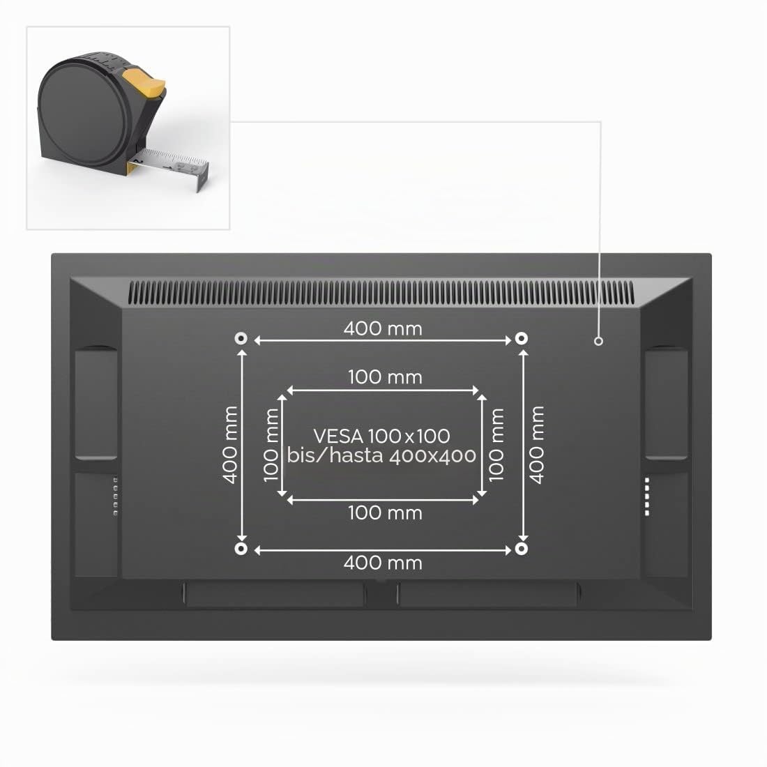 Hama - Soporte de Pared para TV (Giratorio, inclinable, telescópico, 10 años, TV de 32" a 65", 165 cm, 40 kg, inclinación -15°/+15°, rotación 160°, VESA 400 x 400, gestión de Cables, Tacos Fischer),