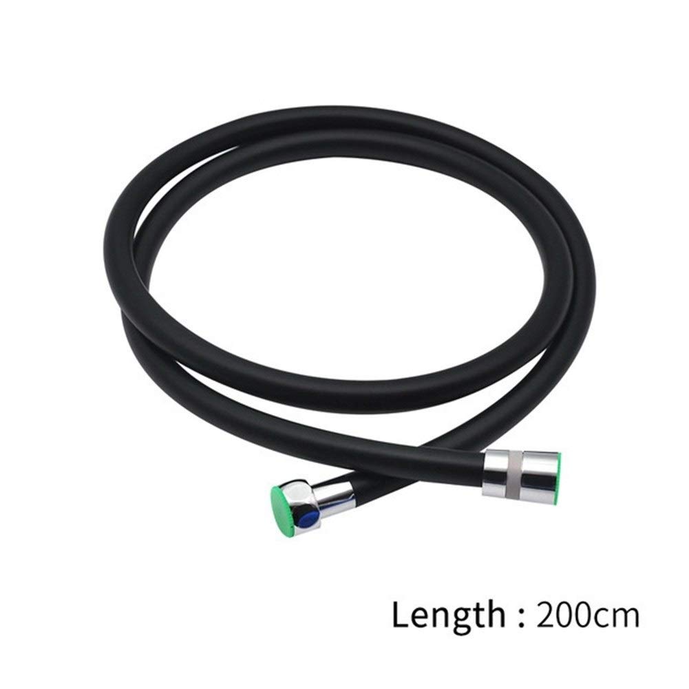 Austausch des Duschschlauchs, Duschschlauch, weich, 1,5 m, 2, Rohr, Badezimmer-Wasserrohr, bunte Badewanne, Handbrause, gewöhnlicher Sanitärschlauch, einfacher DIY-Austausch(Black,2m)
