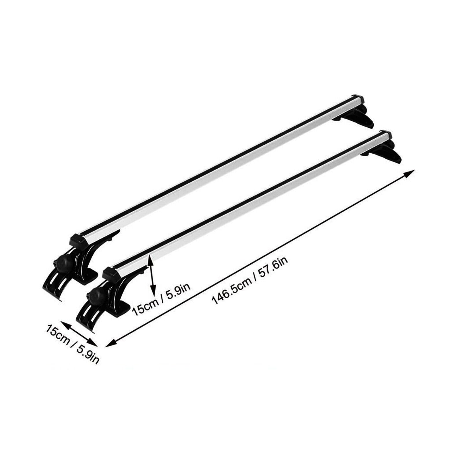 2 Stück Dachträger aus Aluminium, Universal Dachgepäckträger Relingträger Dachreling bis 75kg, Dachträger Ohne Reling Dachgepäckträger