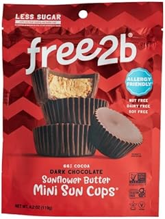 Free 2b Dark Chocolate Sun Cups Minis, Gluten-Free, Dairy-Free, Nut-Free and Soy-Free - 4.2 Oz (Pack of 1) (Packaging May ...