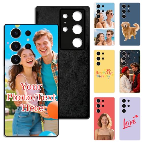 coobopet Cover Personalizzata per Samsung Galaxy S26 S25 S24 S23 S22 S21 S20 A17 A16 A15 A14 A13 A12, Cover Personalizzata con Foto, Immagine, Testo, Logo, Materiale in Silicone Liquido