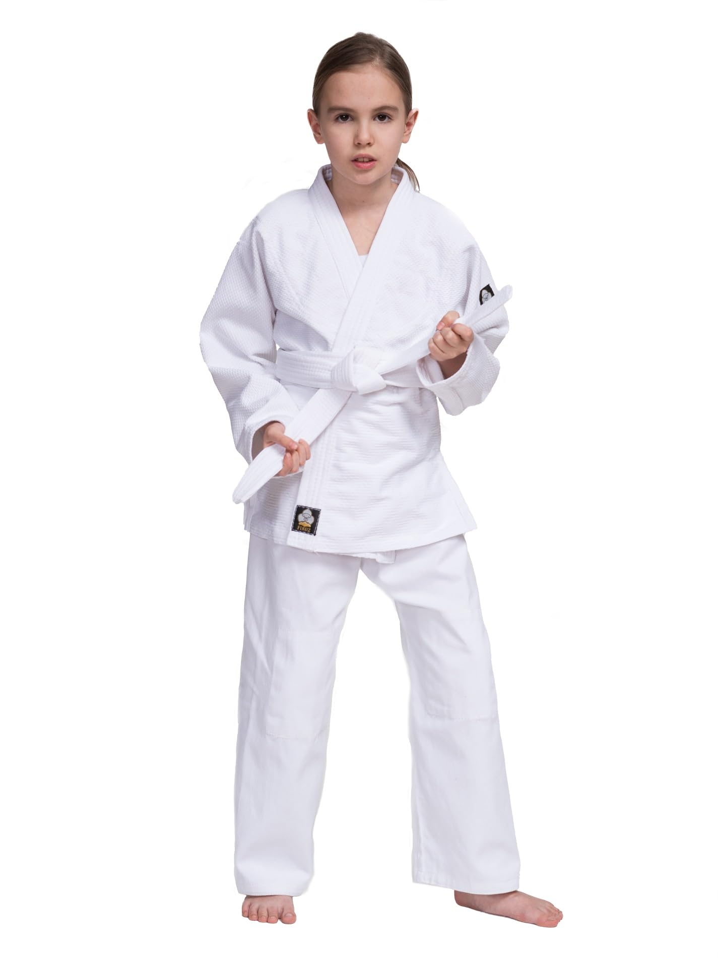 FIRUZ Kimono Standart, Judo-Gi Białe, 140 cm, splot podwójny 350 g/m²