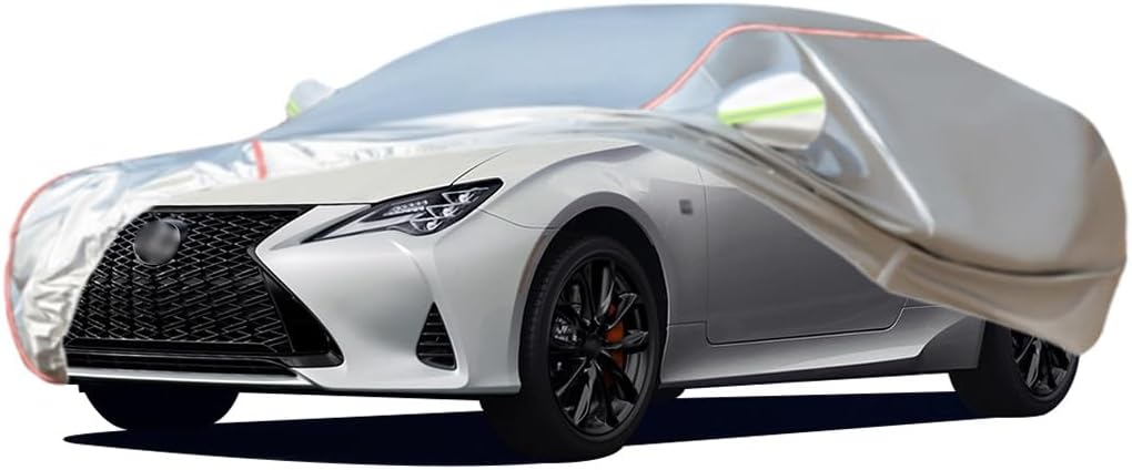 WOLWES Car Covers Are Suitable For Lexus RC 350 Base/F Sport 2015-2024 All-weather Windproof, Snowproof, Rainproof, UV-protected And Breathable All-season Universal With Side Door Zip Oxford Cloth Car