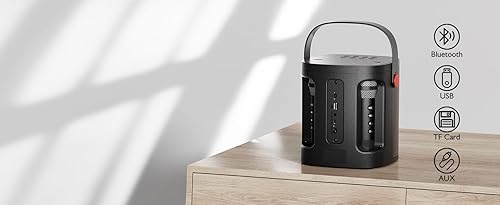 Miniatura 3 de Máquina de karaoke, altavoz Bluetooth portátil con 2 micrófonos inalámbricos ocultos, micrófono de karaoke simple de moda con sistema PA compatible