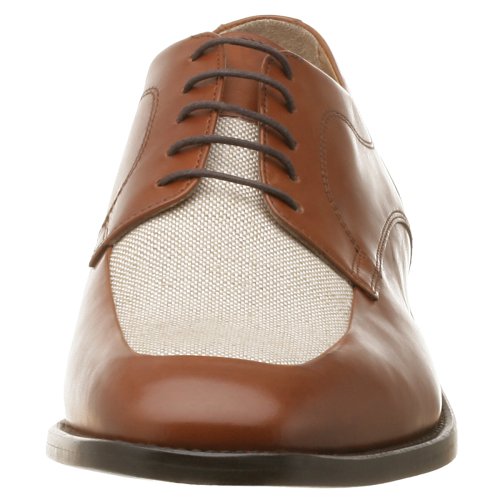 Image of Florsheim Men's Norton Linen Moc Toe Oxford,Cognac Lthr /Lin Plug,10 EEE