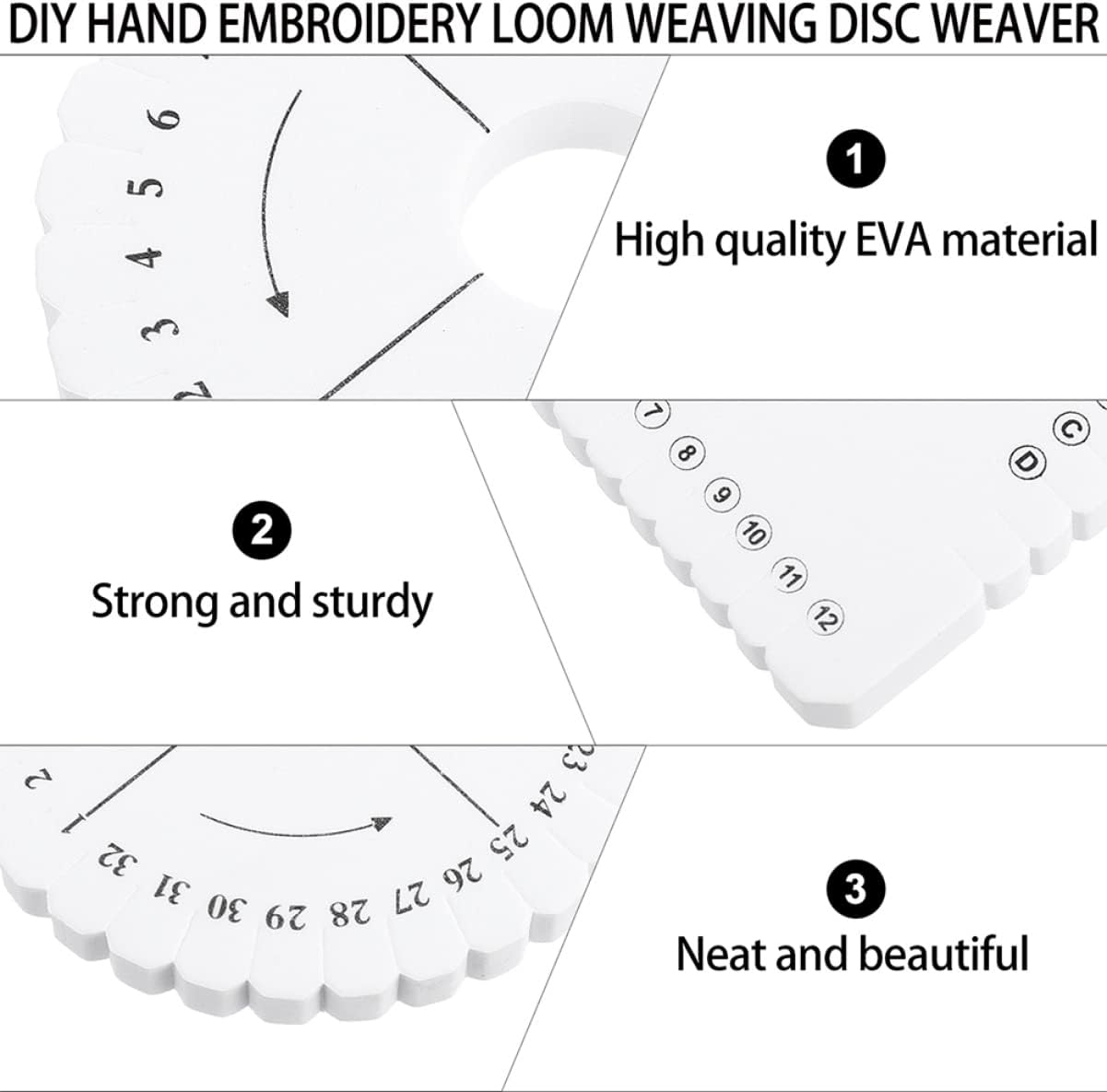 4pcs braiding Board Weaving Tool braiding Tool Jewelry Dish Tray Square disc Beading Cord disc DIY Bracelet Knitting Tray mini kit Crafting Supplies Disk Student