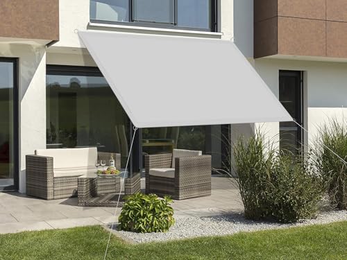 Toldo vela rectangular exterior blanco resistente al desgarro y parasol jardín 3