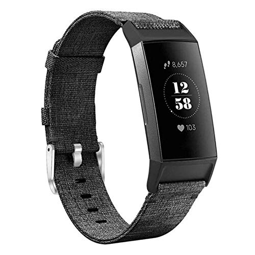 hooroor Woven Fabric Breathable Replacement Bands Compatible, Charcoal, Size Lar