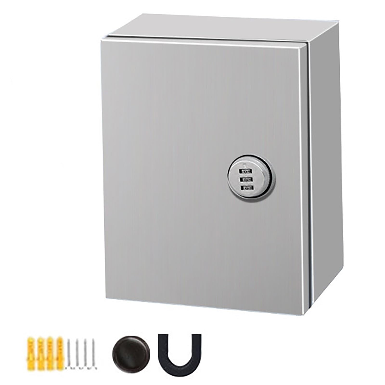 Armario Electrico de Acero Inoxidable, Caja Estanca Exterior Electrica, Cuadro Electrico Superficie con Cerradura de Combinación Giratoria, IP54(20x20x13 cm/8x8x5 in)