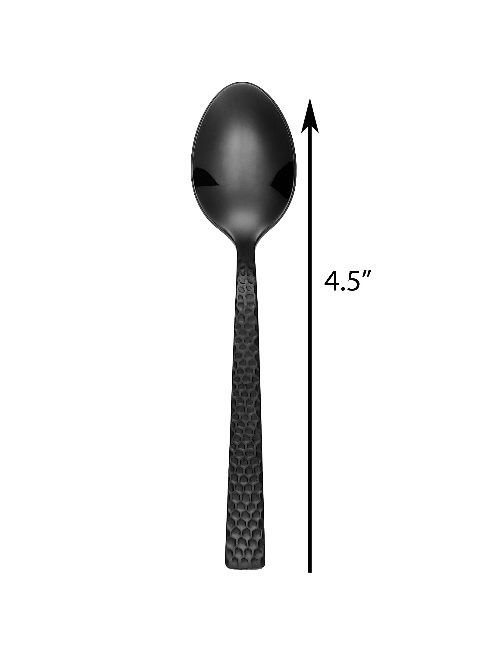 Condition photo showing New/Like New for Lorren Home Trends Demitasse Spoons, 4.5 Inches, Black Textured Handle, Set of 6