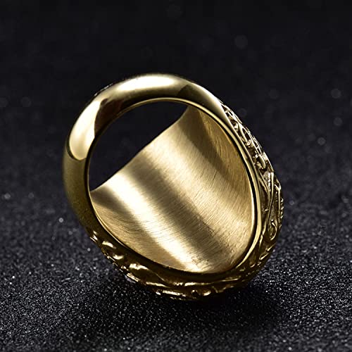 MASOP VOGU Classic Male Jewelry Stainless Steel Oval Cubic Zirconia Solitaire Ring Fashion Jewelry Accessories Size 8-124