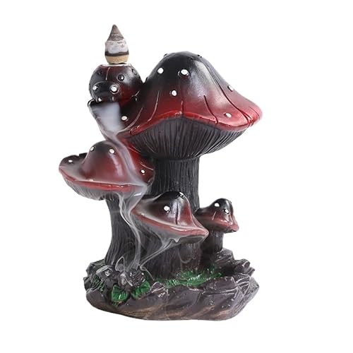 Resin Mushroom Backflow Incense Burner, Creative Waterfall Smoke Holder For Home Desk Decor Ornament