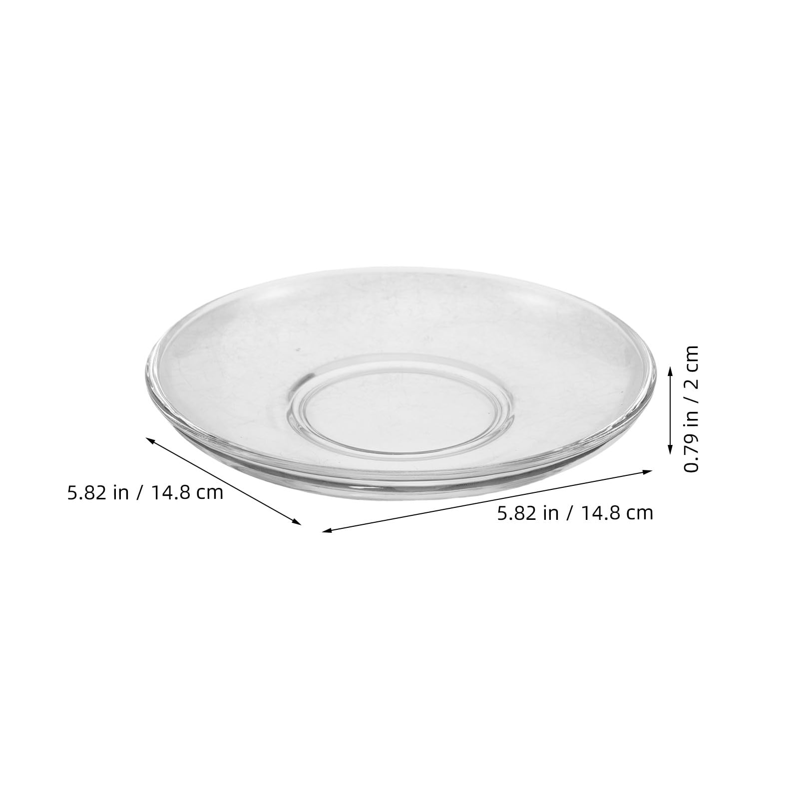 Kichvoe Ensemble de 6 Assiettes en Verre Transparent pour Dessert et Apéritifs, Design Élégant, Utilisation Polyvalente, Compatible Micro-ondes, pour Fêtes et Repas