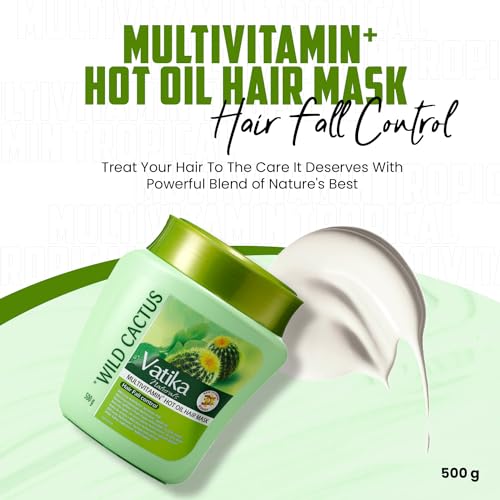 Vatika Naturals Multivitamin Cactus Hair Mask - 500g, Green, 500 g (Pack of 1) - Image 3