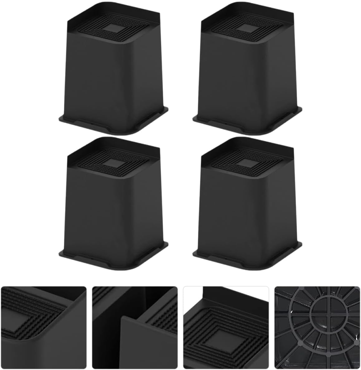 4Pcs Slip Furniture Risers for Beds Sofas Desks Durable Floor Protectors to Increase Storage Space Easy to Install for Home Dorm Use