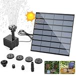 Solar Fountain Pump, 1.5W 190L/H Solar Pond Pump with 6 Nozzles, Portable Floating Solar Powered Water Foun tain P ump, Floating Fountain Pump for Garden, Pool, Pond, Aquarium, Fountain