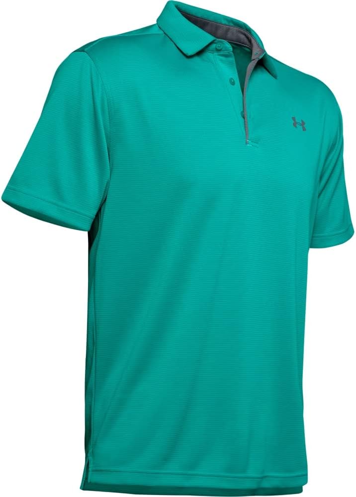 Under Armour Men's Tech Golf Polo Teal Rush (454)/Pitch Gray Small