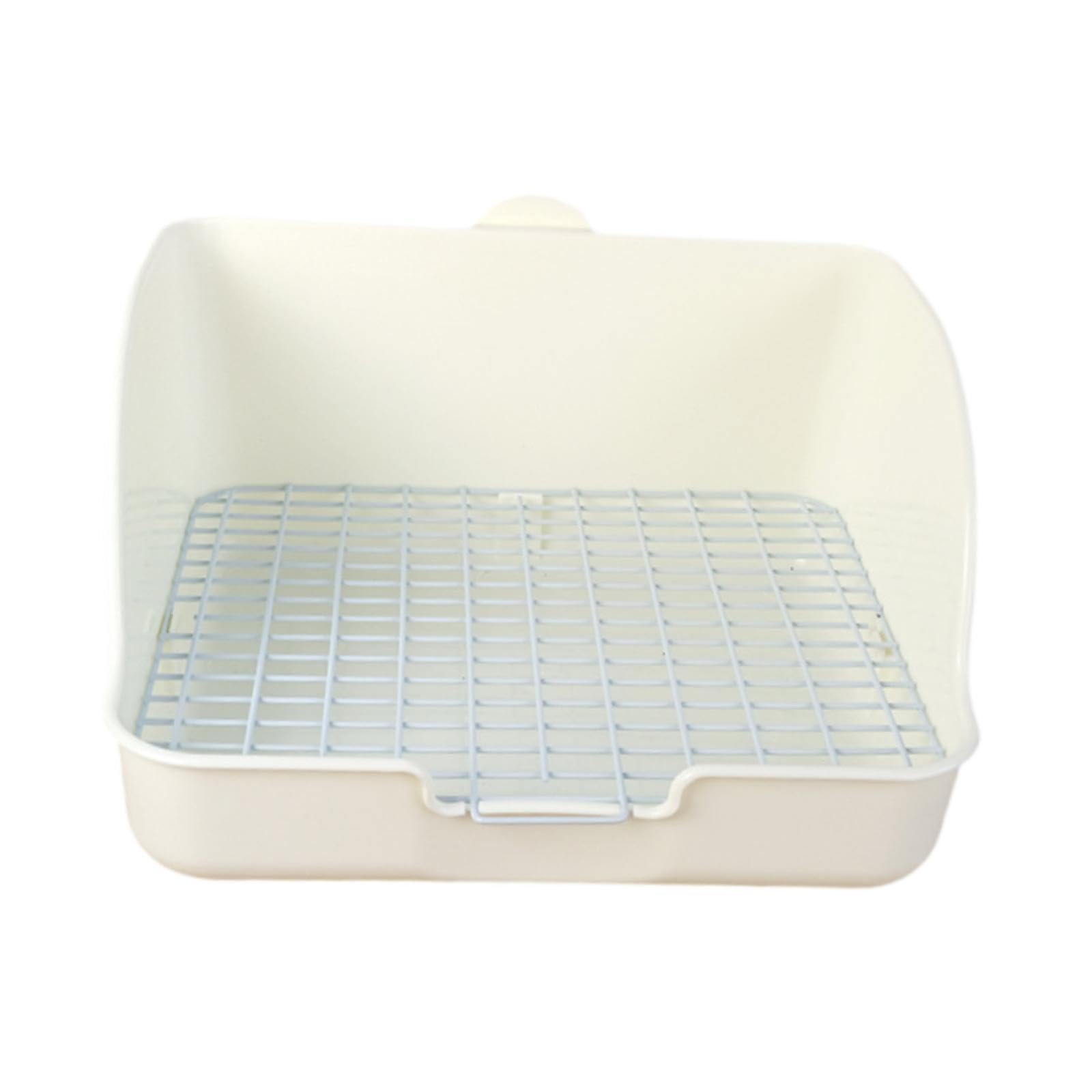 Kaninchentoilette Eckkäfigtoilette Kaninchen Töpfchen Kleintierklo Und Hasentoilette Als Platzsparendes Design für Die Käfigecke für Chinchillas Igel, Weiß