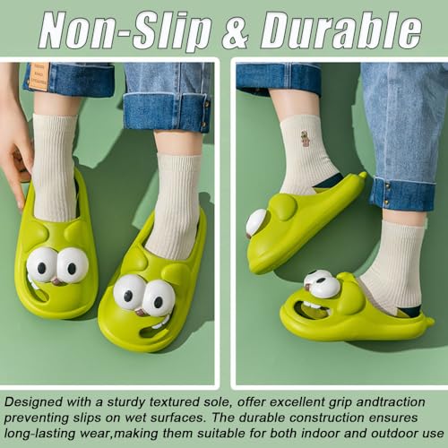 Big Eye Dog Slippers, 3DKiss Slippers for Women Men, Cute Funny Big Eye Dog Cartoon EVA Slipper Sandals Non-Slip, Anti-Slip Beach Pool Shower Shoes, Closed Toe Slide Sandals,with Cushioned Thick Sole4
