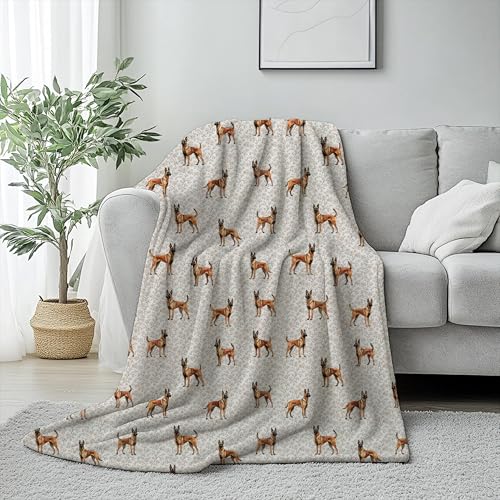 Belgian Malinois Dog Blanket, Soft Plush Pet Throw for Dog Dads & Moms, Warm Cozy Puppy Blanket for Animal Lovers