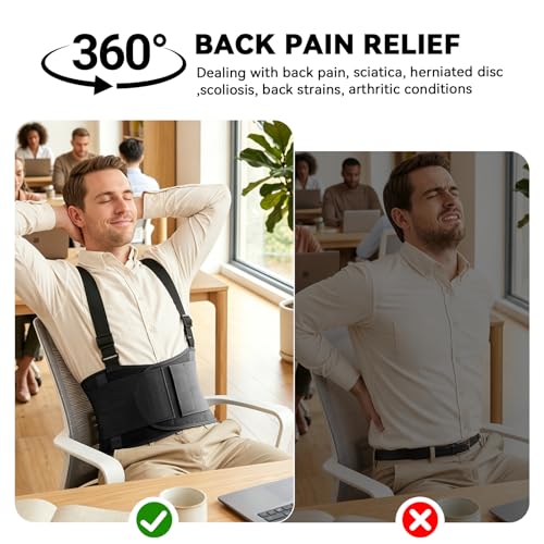 Image of Work Back Brace for Men & Women,Adjustable Lower Back Support Belt