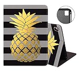 LACOMA Case for iPad 9.7 2018/2017, iPad Air 1/2, Soft Rubber Back Cover, Protective Leather Adjustable Stand Auto Wake&Sleep Smart Case for ipad 6th/5th Gen - Pineapple