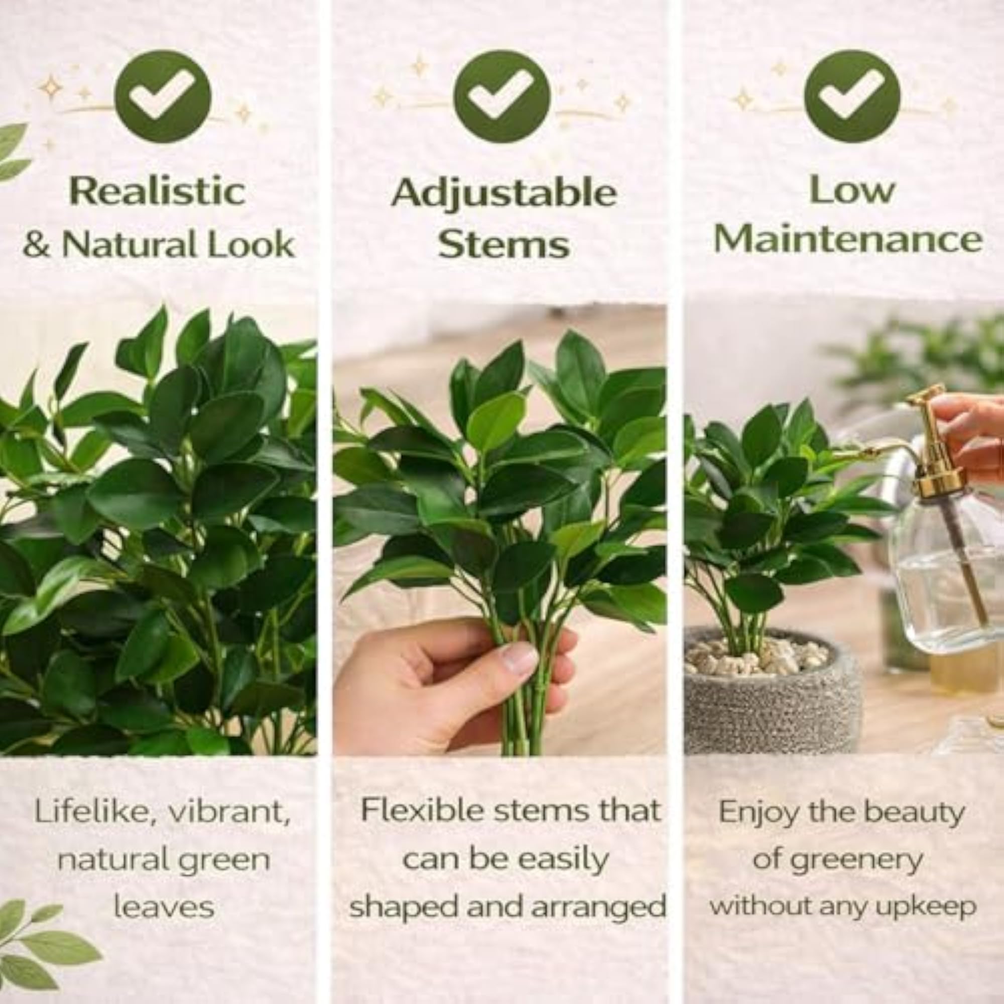 Artificial Rubber Plant Set of 2