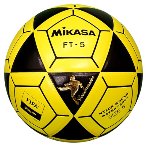 Mikasa FT5 Goal Master Balón de fútbol, Negro/Amarillo, tamaño 5