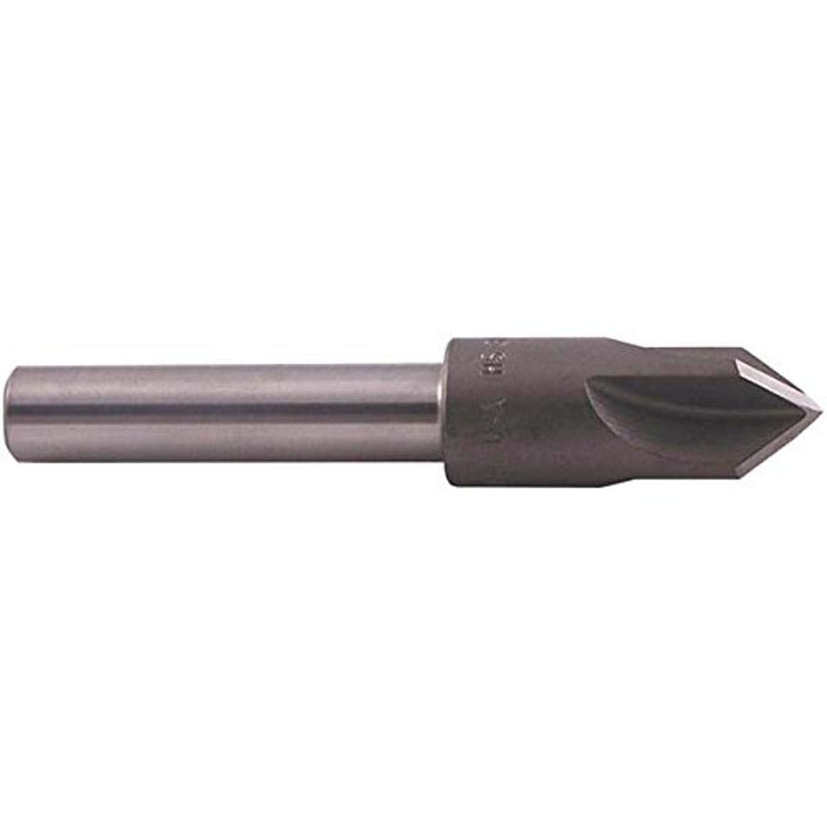 KEO 55256 Cobalt Steel Machine Single-End Countersink, TiN Coated, 4 Flutes, 82 Degree Point Angle, Round Shank, 1/2