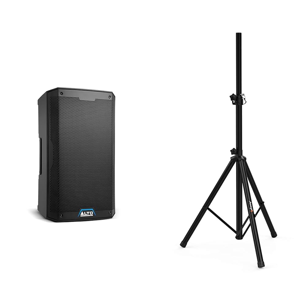 Alto Professional TS410 Altavoz PA Activo de 2000W 10" con Mezclador de 3 Canales & Audibax Neo 131 - Soporte Profesional para Altavoces - Trípode para Altavoces - Trípode Extensible