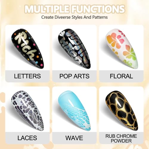 Kit de Gel para Uñas Poke Negro y Blanco con Base Profesional miniatura 6